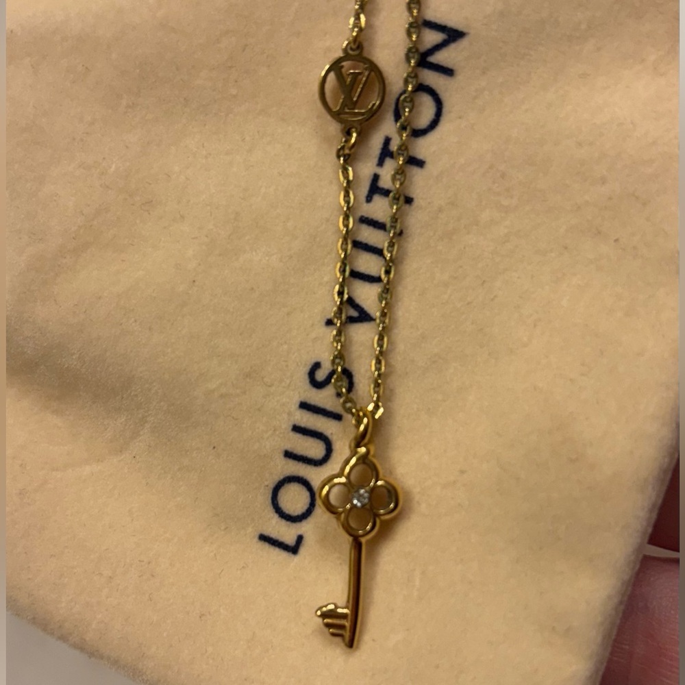 Louis Vuitton Key Pendant Necklace with Crystal